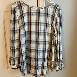 NWOT DISCONTINUED LOFT PLUS Sz16 Plaid Top